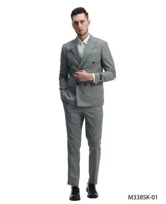 Tazio Men's Sharkskin 2pc Skinny Fit Suit