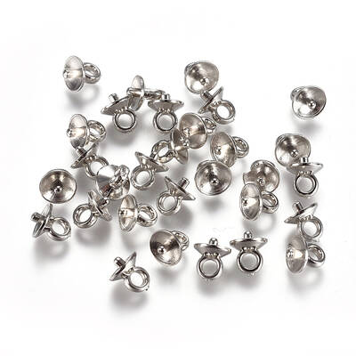 CCB Plastic Cup Pearl Peg Bails Pin Pendants