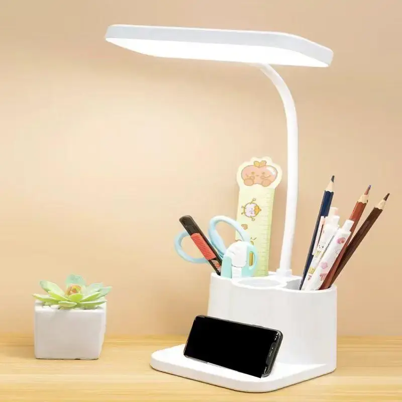 Multipurpose Rechargeable Table Lamp, 1 Count LED Stand Desk Lamp with Pen Holder, Universal Desk Lamp for Home Office Study ...