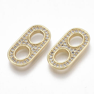 Brass Micro Pave Cubic Zirconia Links/Connercots