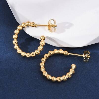 PVD Vacuum Plating 304 Stainless Steel Half Hoop Earrings