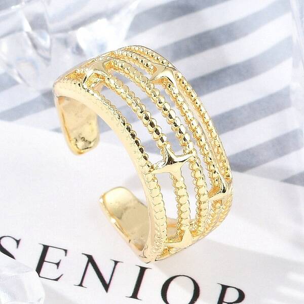 Brass Open Cuff Rings for Women