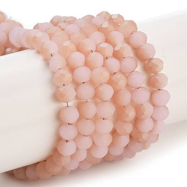 Half Rainbow Plated Faceted Rondelle Glass Bead Strands
