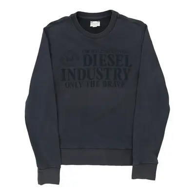 Diesel Spellout Sweatshirt - Large Navy Cotton Blend