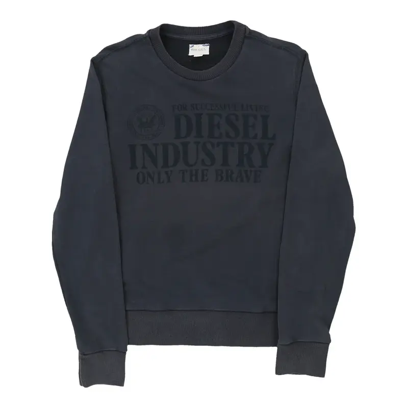 Diesel Spellout Sweatshirt - Large Navy Cotton Blend
