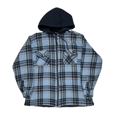 Dickies Checked Jacket - Large Blue Cotton