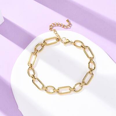 304 Stainless Steel Oval Link Chain Anklets