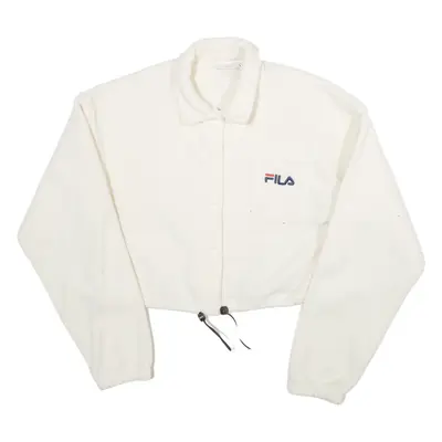 FILA Cropped Womens Fleece Jacket White L