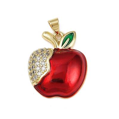 Brass Micro Clear Pave Cubic Zirconia Pendants