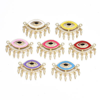Brass Micro Pave Cubic Zirconia Links Connectors