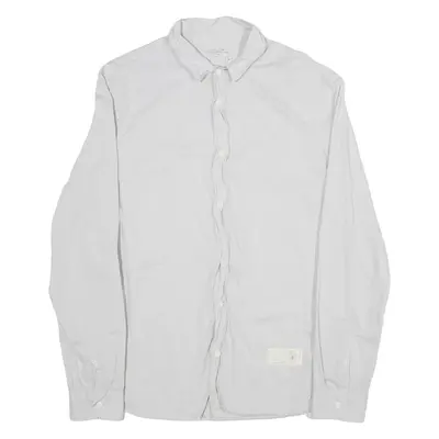 ALL SAINTS Mens Plain Shirt Grey Long Sleeve S