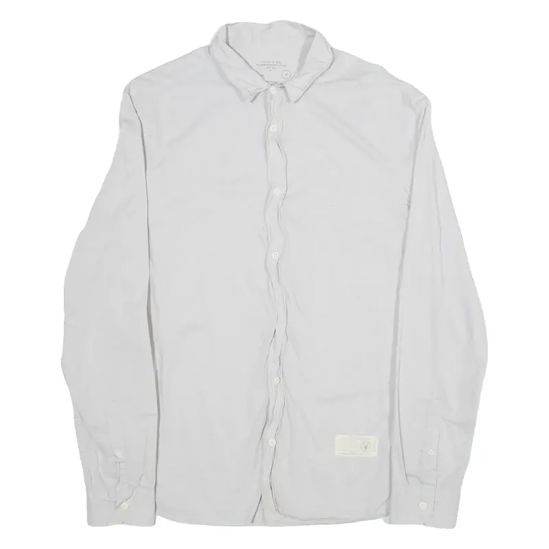 ALL SAINTS Mens Plain Shirt Grey Long Sleeve S