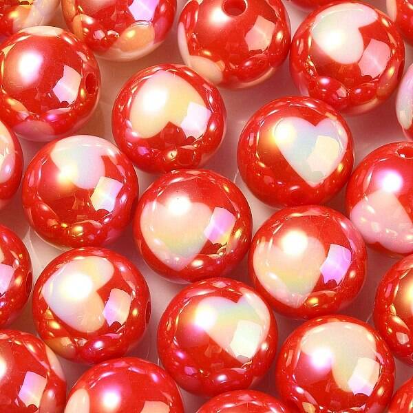 UV Plating Rainbow Iridescent Acrylic Beads