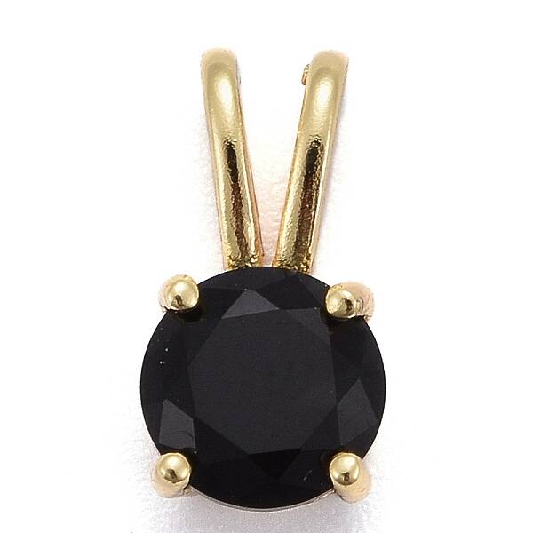 Brass Micro Pave Cubic Zirconia Pendants