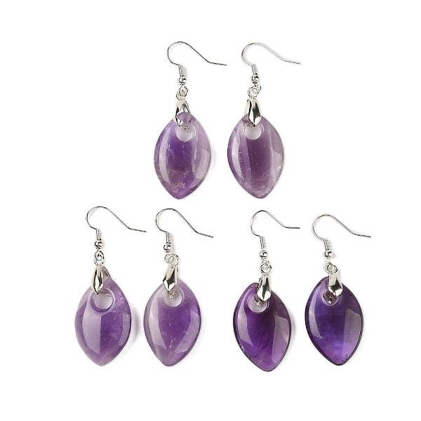 Natural Amethyst Dangle Earrings
