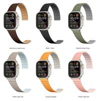 Adjustable Magnetic Silicone Loop/Strap Compatible with Apple Watch Band 49mm 46mm 45mm 44mm 42mm 41mm 40mm 38mm, Silicone Ma...