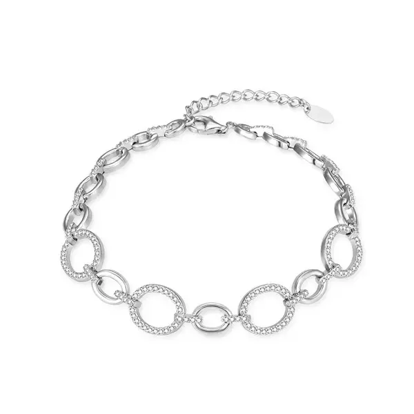 Agato Modern silver bracelet with zirconia AGB780/21