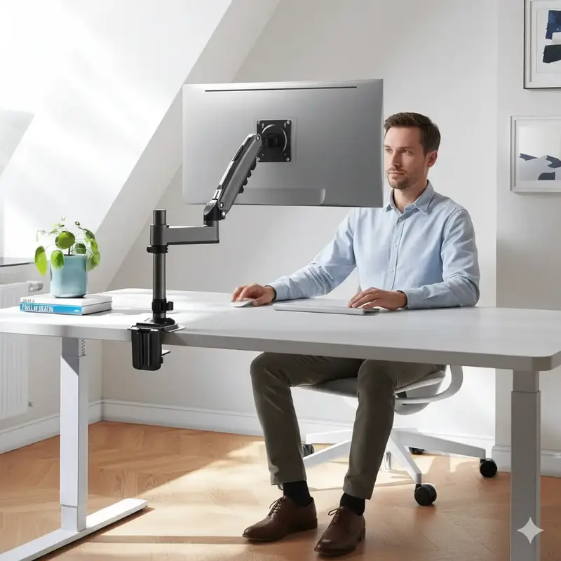 HUANUO Single Monitor Arm for Gaming & Home Office, Fits up to 32\