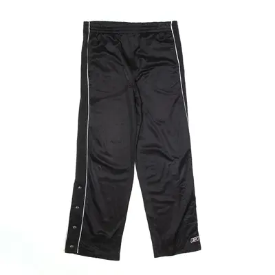 REEBOK Button Down Track Pants Black Regular Straight Womens M W30 L27