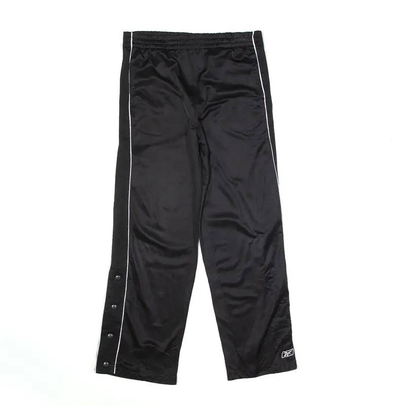 REEBOK Button Down Track Pants Black Regular Straight Womens M W30 L27