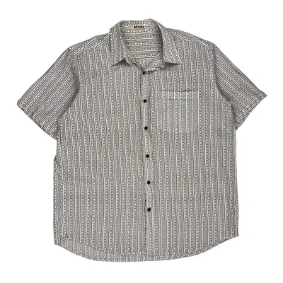 Fabindia Short Sleeve Shirt - Medium White Cotton