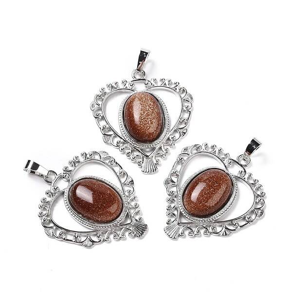 Synthetic Goldstone Pendants