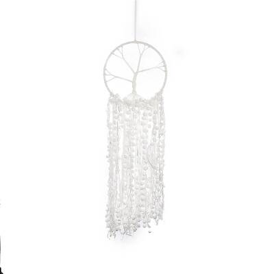 Cotton Cord Woven Web/Net with Feather Hanging Ornaments