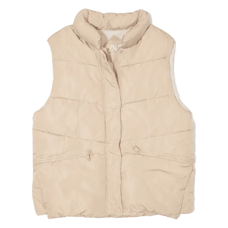 ZARA Puffer Gilet Beige Girls 13-14Y