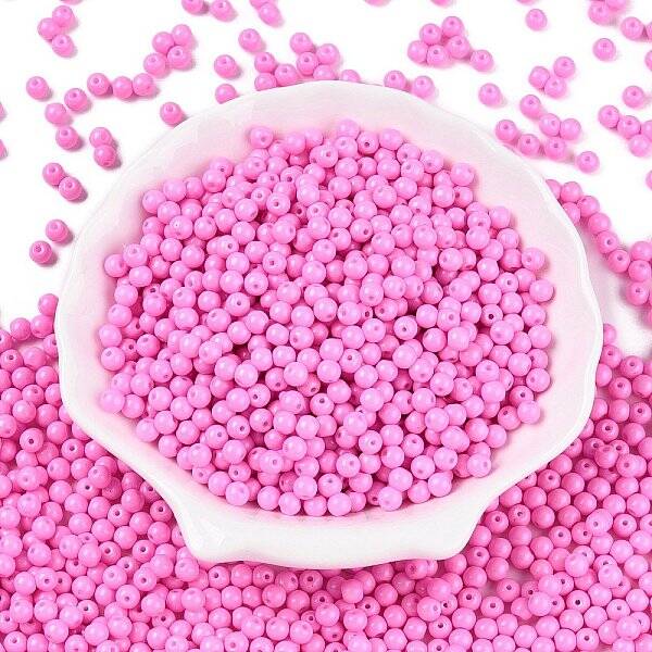 Opaque Baking Painted Glass Beads
