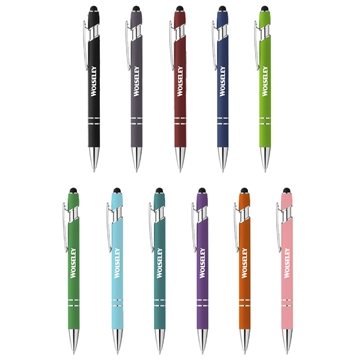 100 Custom Athens Soft Touch Metal Ballpoint Pen - Stylus & ...