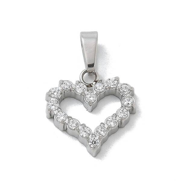 Ion Plating(IP) 304 Stainless Steel Micro Pave Cubic Zirconia Pendants