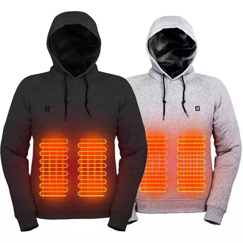 USB Heated Jacket for Winter - Electric Heating Hoodie with Warm Sweater Design, Chargeable Outdoor Sportswear for Cold Weath...