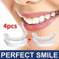 4pcs teeth veneers kit cheap stuff for your room snap on teeth cover Includes Upper/Lower Alveolar Accessories for a Confiden...