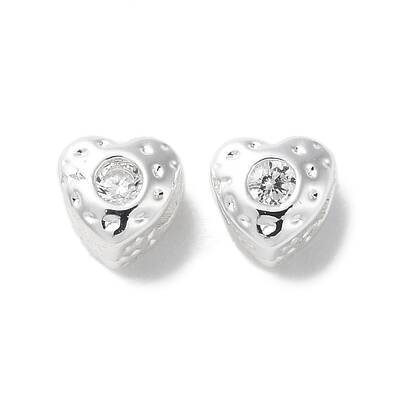 Valentine's Day Brass Micro Pave Cubic Zirconia Beads