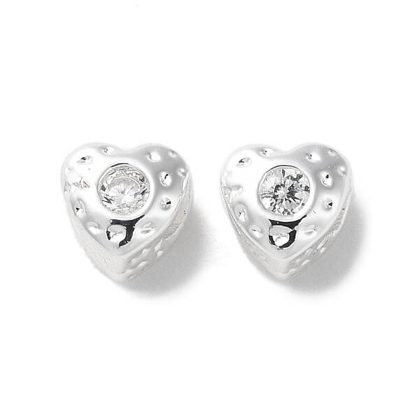 Valentine's Day Brass Micro Pave Cubic Zirconia Beads