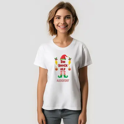 Shock Elf Family Christmas Custom Name T-Shirt