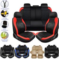 PU Leather Car Seat Covers Full Set, Airbag Compatible Breathable Car Seat Covers, Universal Fit Seat Covers Protector For Ca...