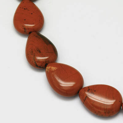 Teardrop Red Jasper Bead Strands