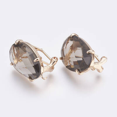 Faceted Glass Stud Earring Findings
