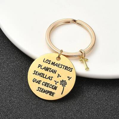 201 Stainless Steel & Brass Letter Keychain