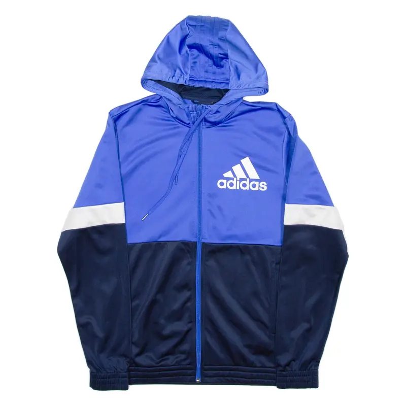 ADIDAS Mens Blue Hoodie Full Zip M