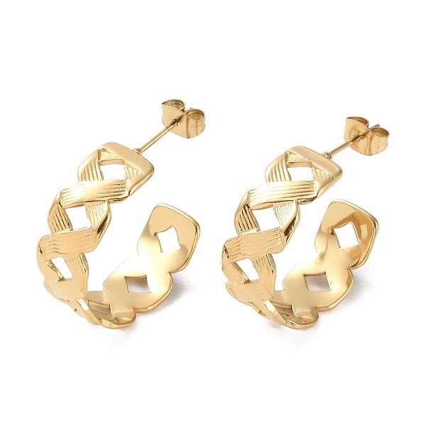 Braided 304 Stainless Steel Stud Earrings