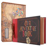 Our Adventure Book Scrapbook Album 11.9 X 7.6 Inch 80pages,3d Retro Embossed Letter Hard Cover Movie Up,Memory Book decor Dec...