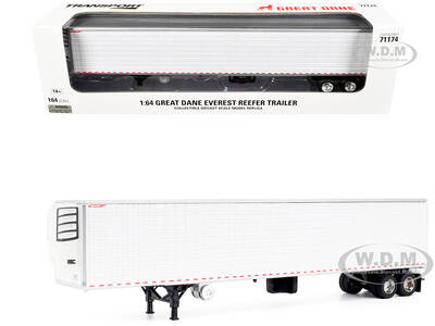Great Dane Everest 53ft Refridgerated Trailer White Transport Series 1/64 Diecast Model by Diecast Masters