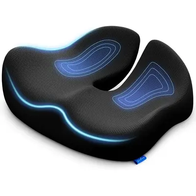 High-Density Ergonomic Memory Foam Car Seat Cushion with Anti-Slip Base, Ergonomic Seat Cushion for Pressure Relief,  Office ...