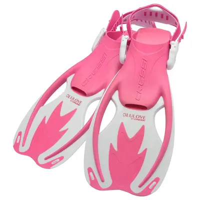 Used Cressi Rocks Kid Fins - Pink / White - Large/X-Large
