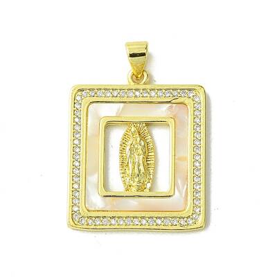 Real 18K Gold Plated Brass Micro Pave Cubic Zirconia Pendants