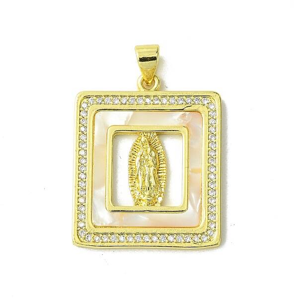Real 18K Gold Plated Brass Micro Pave Cubic Zirconia Pendants