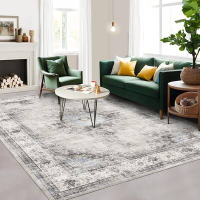 Garvee Area Rug 9x12 Washable Rug for Living Room Non-Slip Stain Resistant Large Carpet Vintage Bedroom Rug Soft Floor Cover ...
