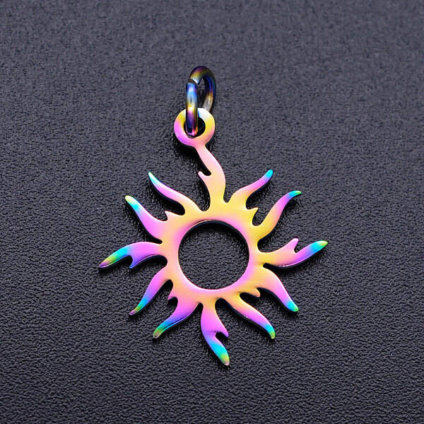 Ion Plating(IP) 304 Stainless Steel Solar Eclipse Pendants